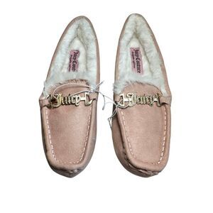 Juicy Couture JC INTOIT Slippers Faux Suede Fur Loafers Blush Women Size 9 Shoes